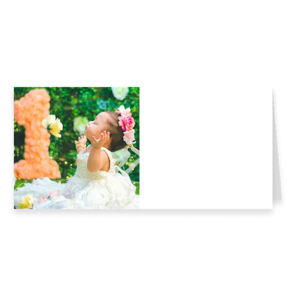 One-Photo DL Landscape Greeting Card with Text — 1