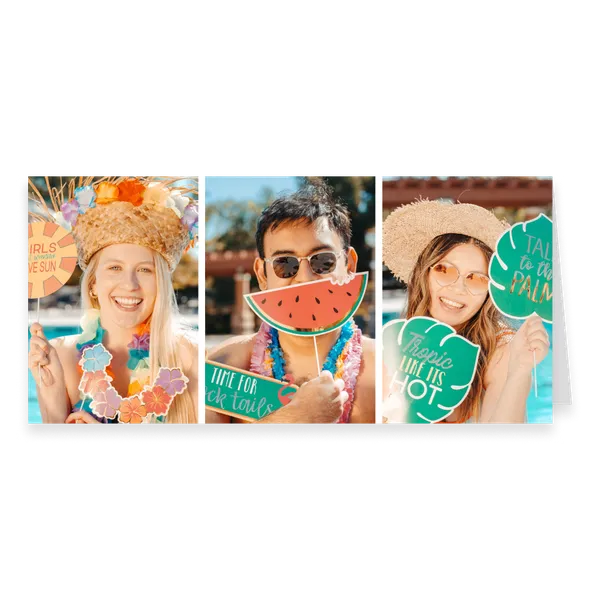 Three-Photo DL Landscape Greeting Card – Row Layout — 1