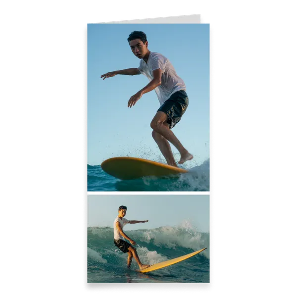 Two-Photo DL Portrait Greeting Card – Large Top — 1