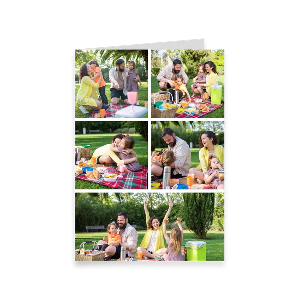 Five-Photo Portrait Greeting Card M – One Bottom — 1