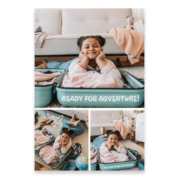Three-Photo Portrait Postcard – Large Top — 1