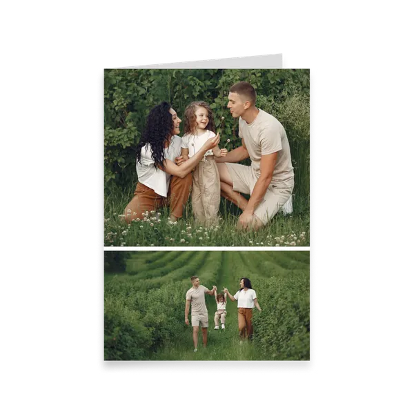 Two-Photo Portrait Greeting Card M – Large Top Photo — 1
