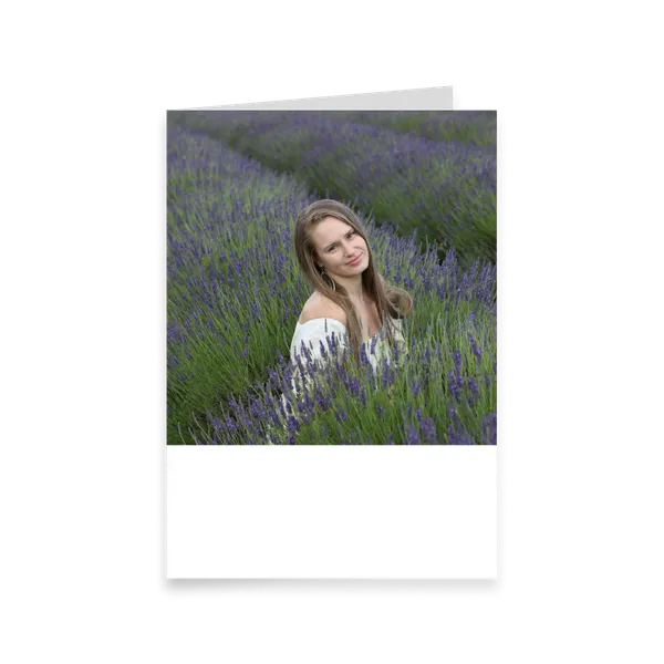 One-Photo Portrait Greeting Card M with Text — 1
