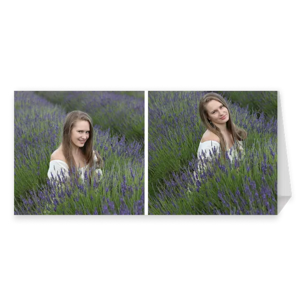 Two-Photo DL Landscape Greeting Card with Stand — 1