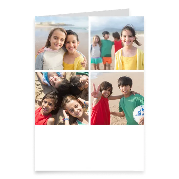 Four-Photo Portrait Greeting Card A5 with Text — 1