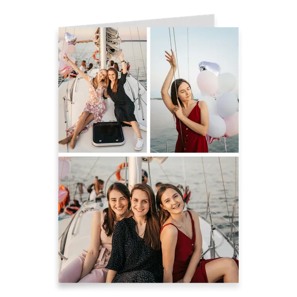 Three-Photo Portrait Greeting Card A5 — 1