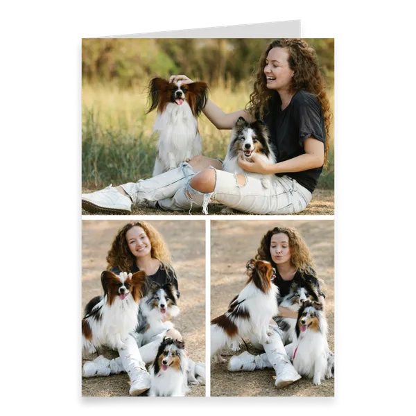 Three-Photo Portrait Greeting Card A5 — 1