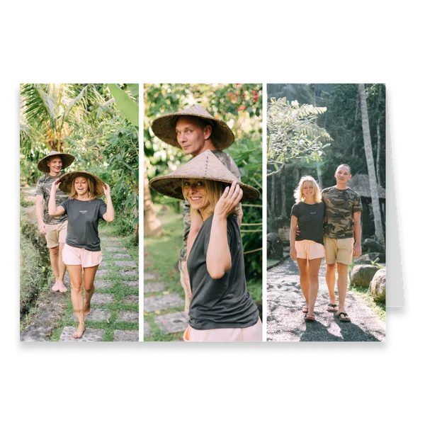 Three-Photo Landscape Greeting Card A5 – Row Layout — 1