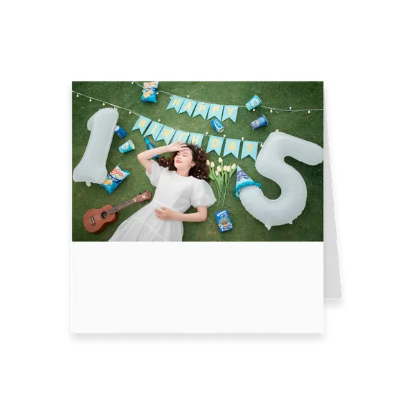 One-Photo Square Card – Top Fold, Text Below — 1